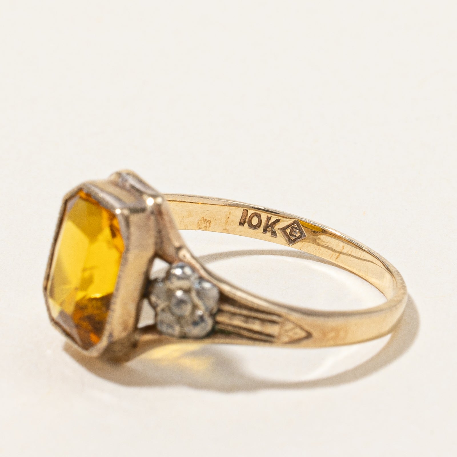 Yellow Glass Cocktail Ring | 1.10ct | SZ 4.75 |