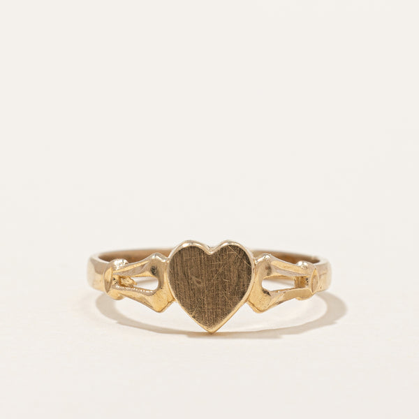 10k Yellow Gold Heart Ring | SZ 2.5 |