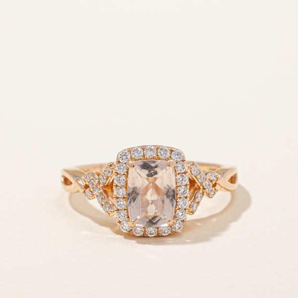 Morganite & Diamond Cocktail Ring | 0.75ct, 0.25ctw | SZ 5.25 |