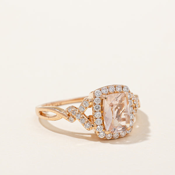 Morganite & Diamond Cocktail Ring | 0.75ct, 0.25ctw | SZ 5.25 |