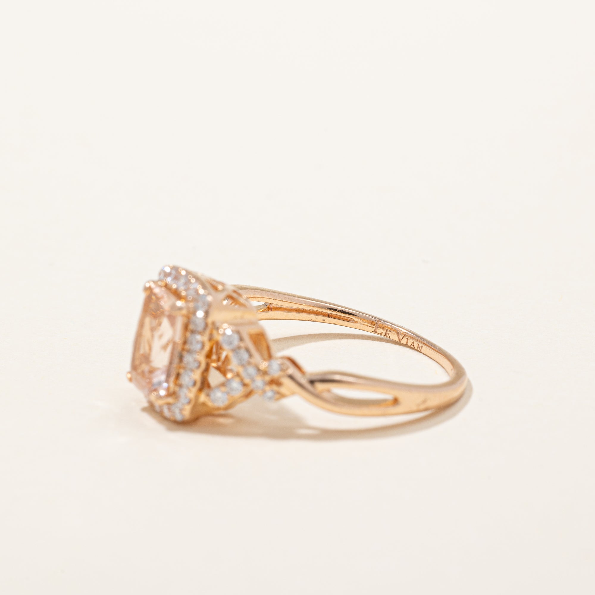 Morganite & Diamond Cocktail Ring | 0.75ct, 0.25ctw | SZ 5.25 |