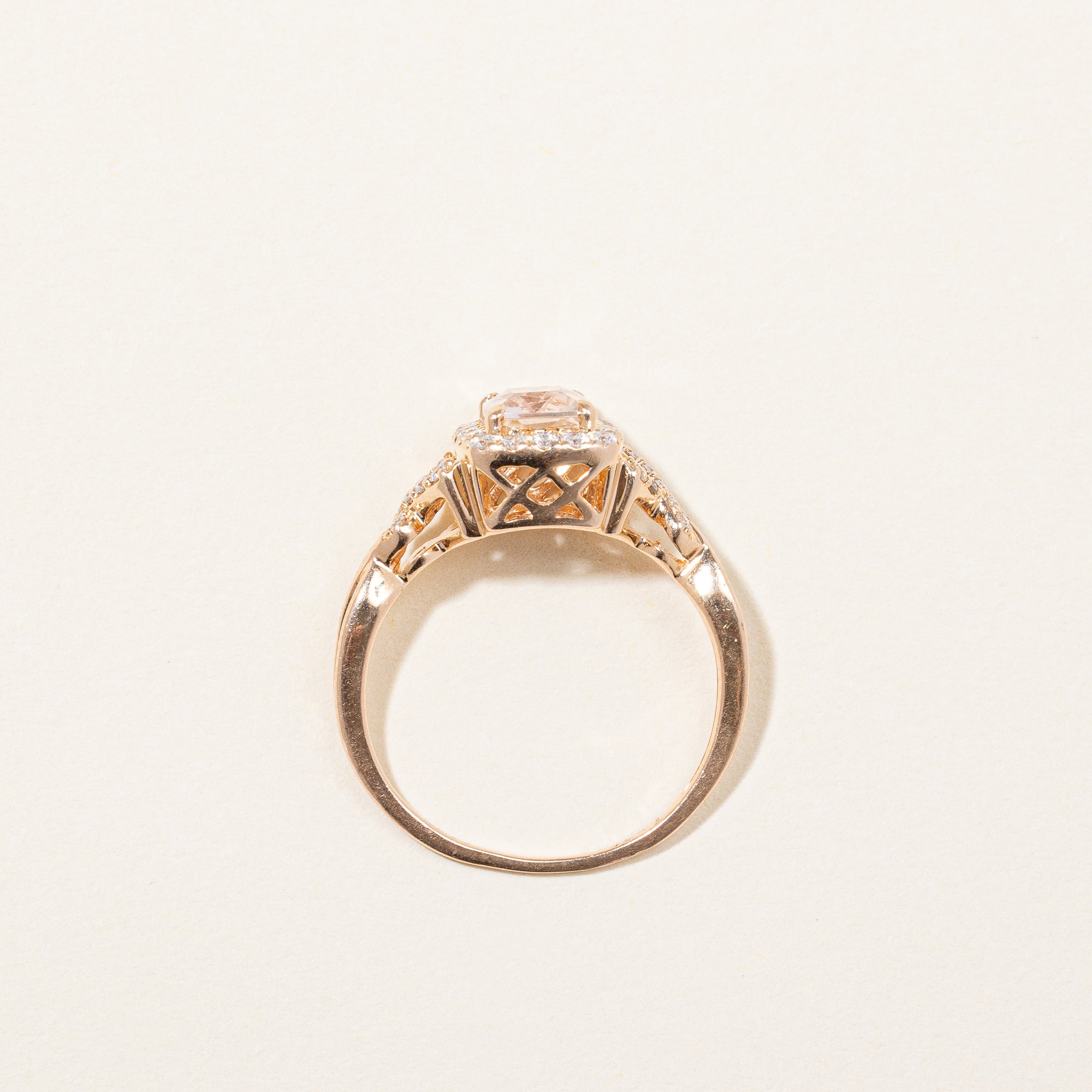 Morganite & Diamond Cocktail Ring | 0.75ct, 0.25ctw | SZ 5.25 |