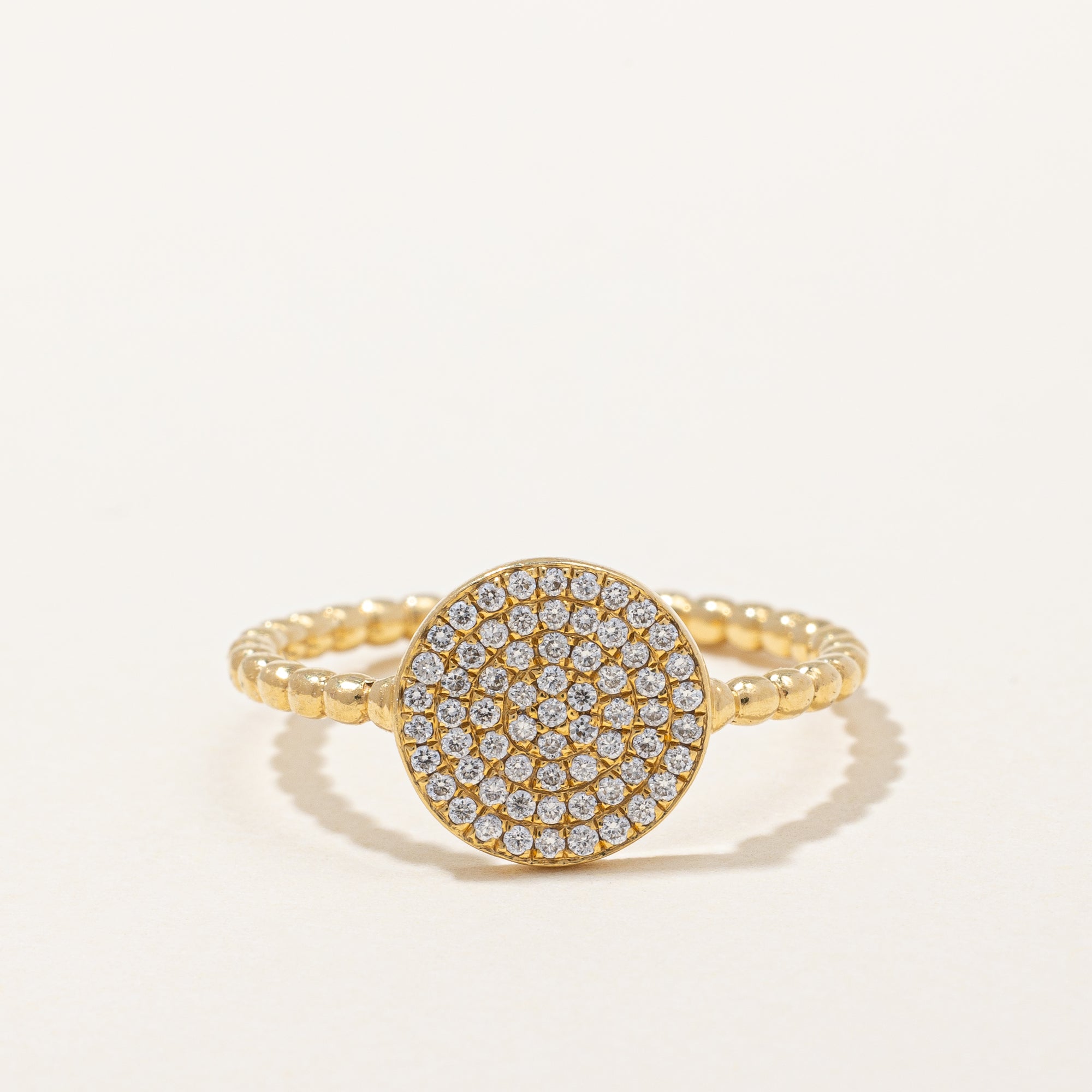 Pave Set Diamond Ring | 0.16ctw | SZ 4.75 |