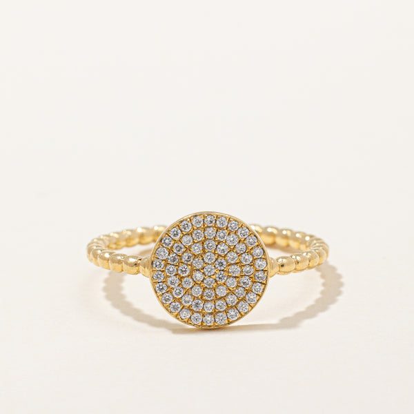 Pave Set Diamond Ring | 0.16ctw | SZ 4.75 |