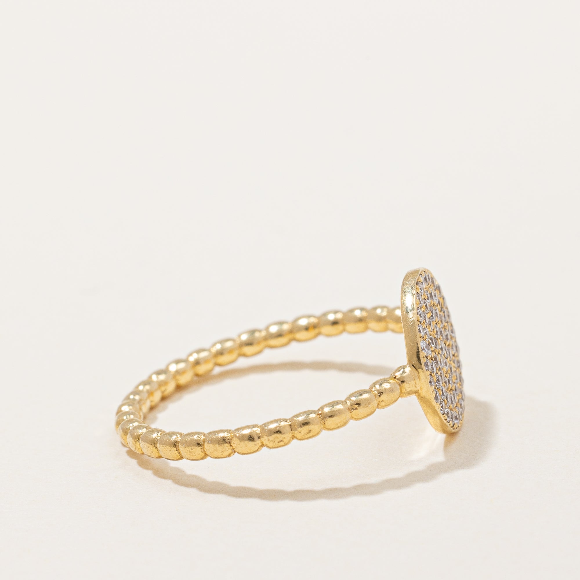 Pave Set Diamond Ring | 0.16ctw | SZ 4.75 |