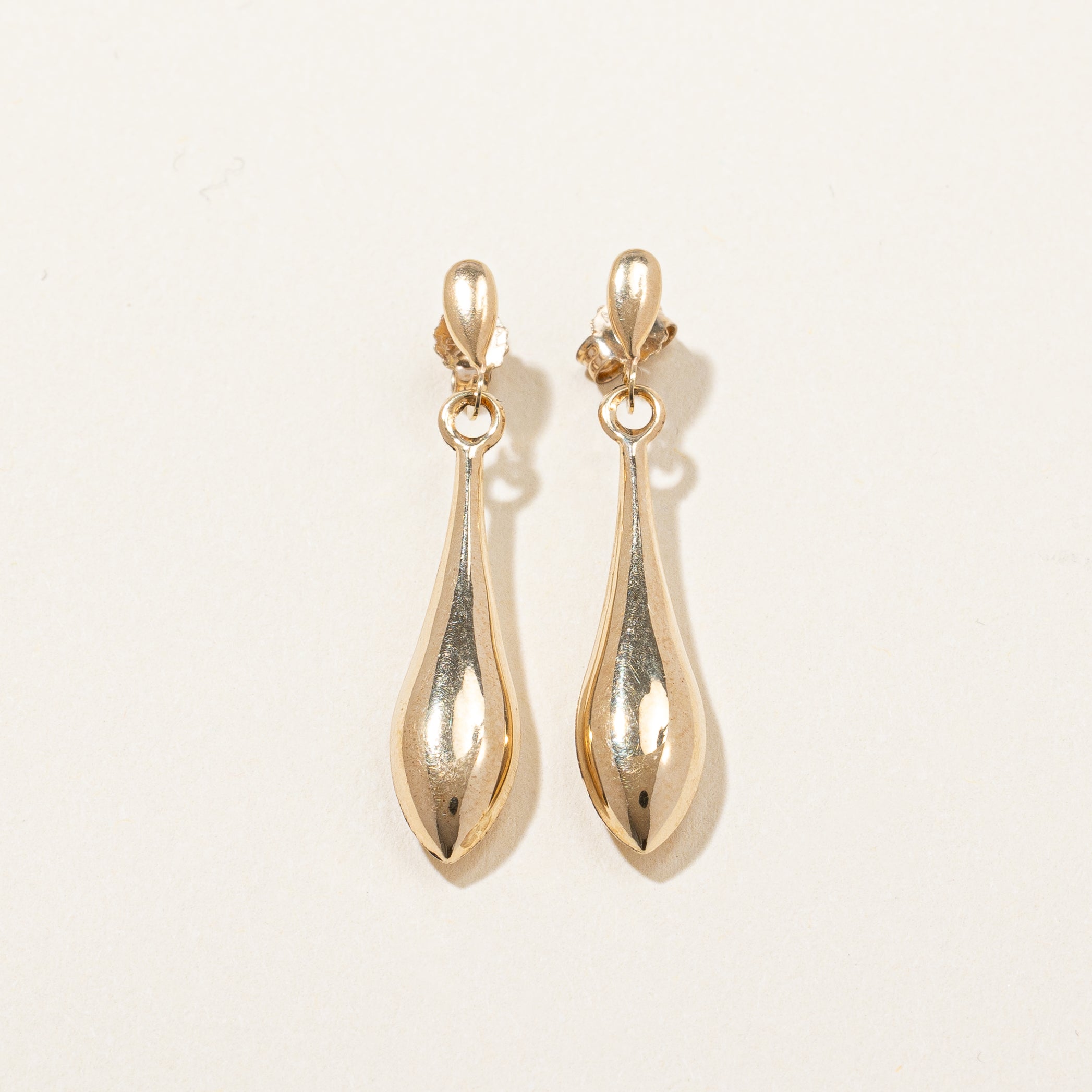 10k Yellow Gold Teardrop Earrings