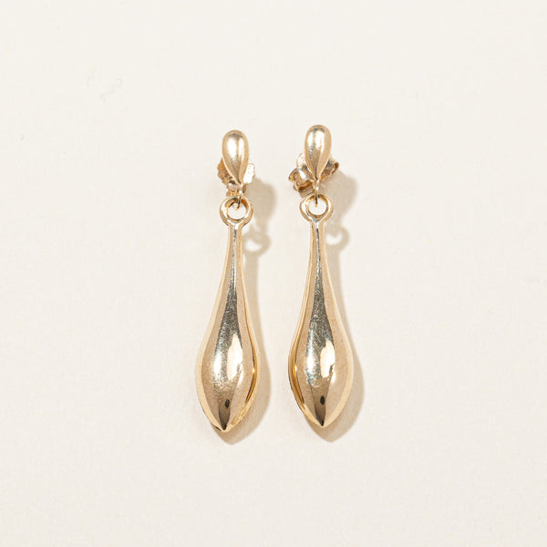 10k Yellow Gold Teardrop Earrings