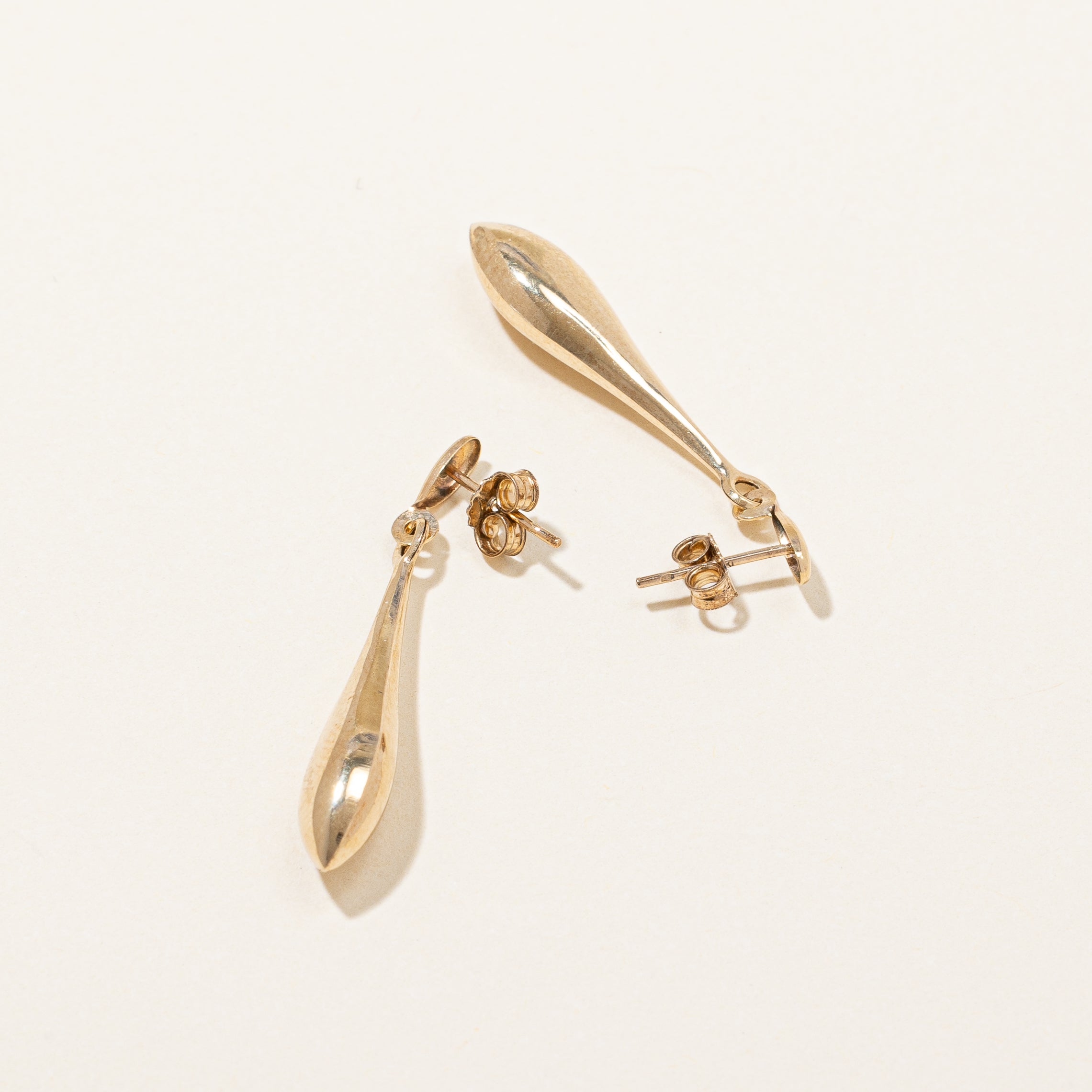 10k Yellow Gold Teardrop Earrings