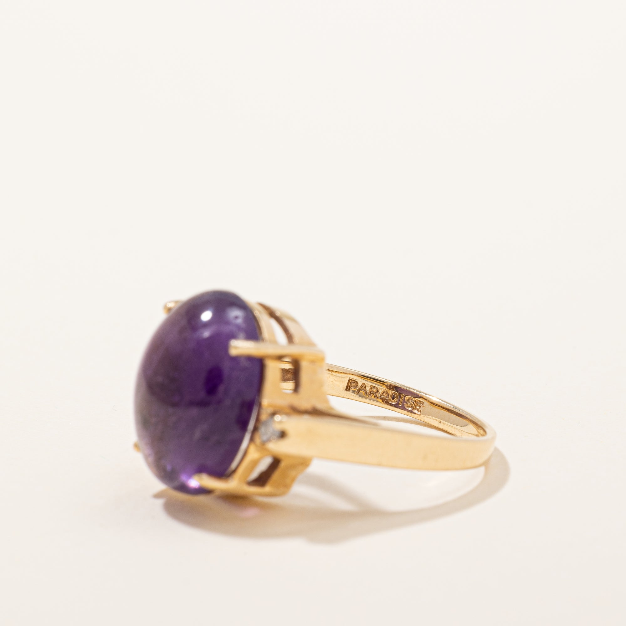 Amethyst & Diamond Cocktail Ring | 5.80ct, 0.05ctw | SZ 6 |