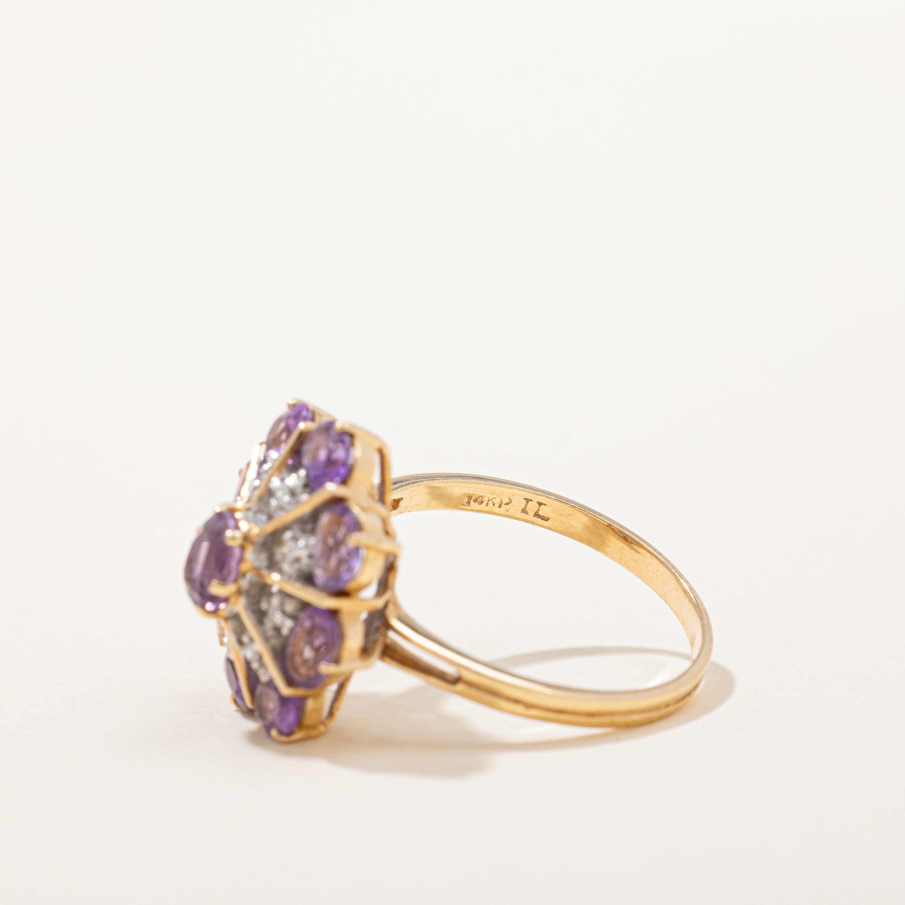 Amethyst & Diamond Cocktail Ring | 1.36ctw, 0.04ctw | SZ 5.75 |