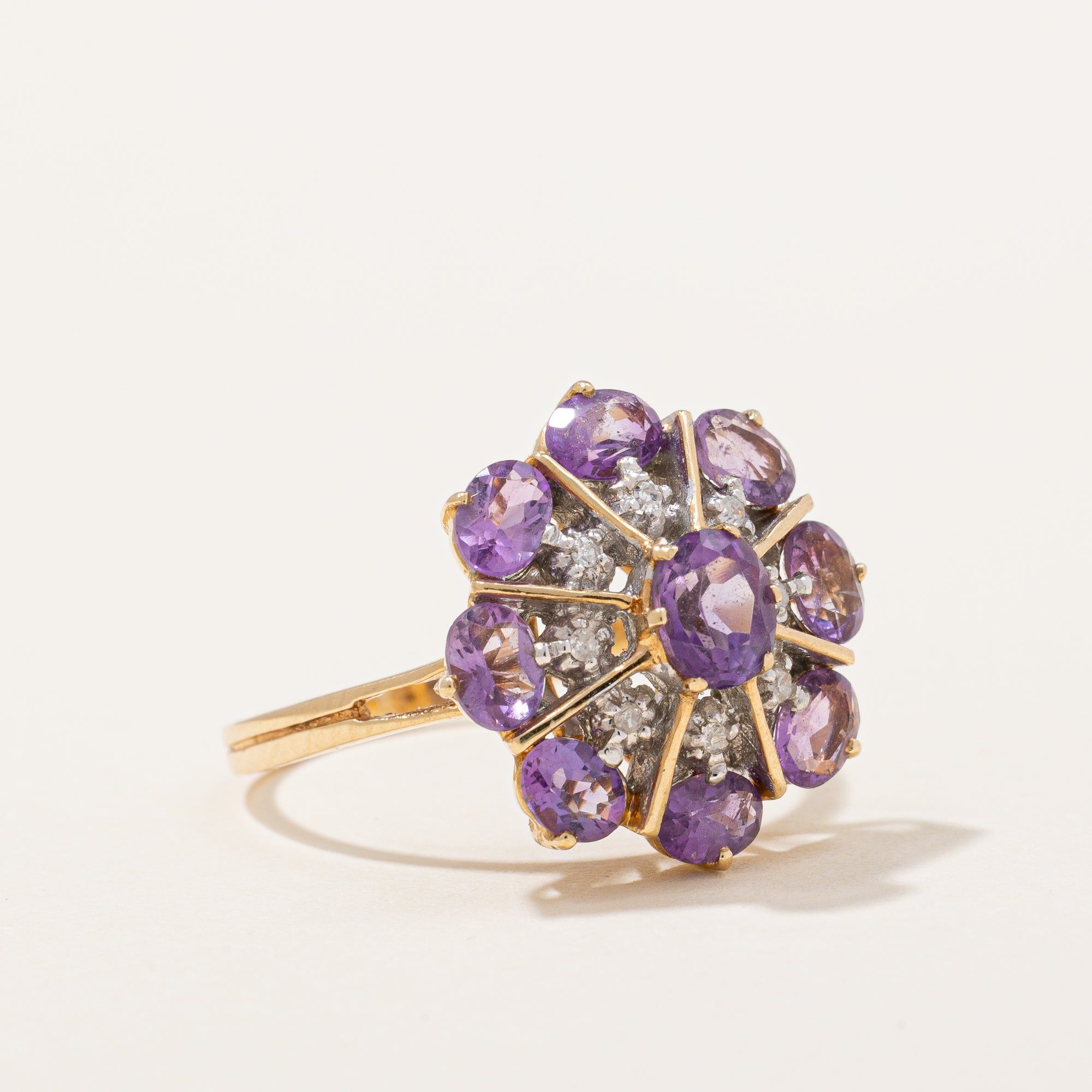 Amethyst & Diamond Cocktail Ring | 1.36ctw, 0.04ctw | SZ 5.75 |