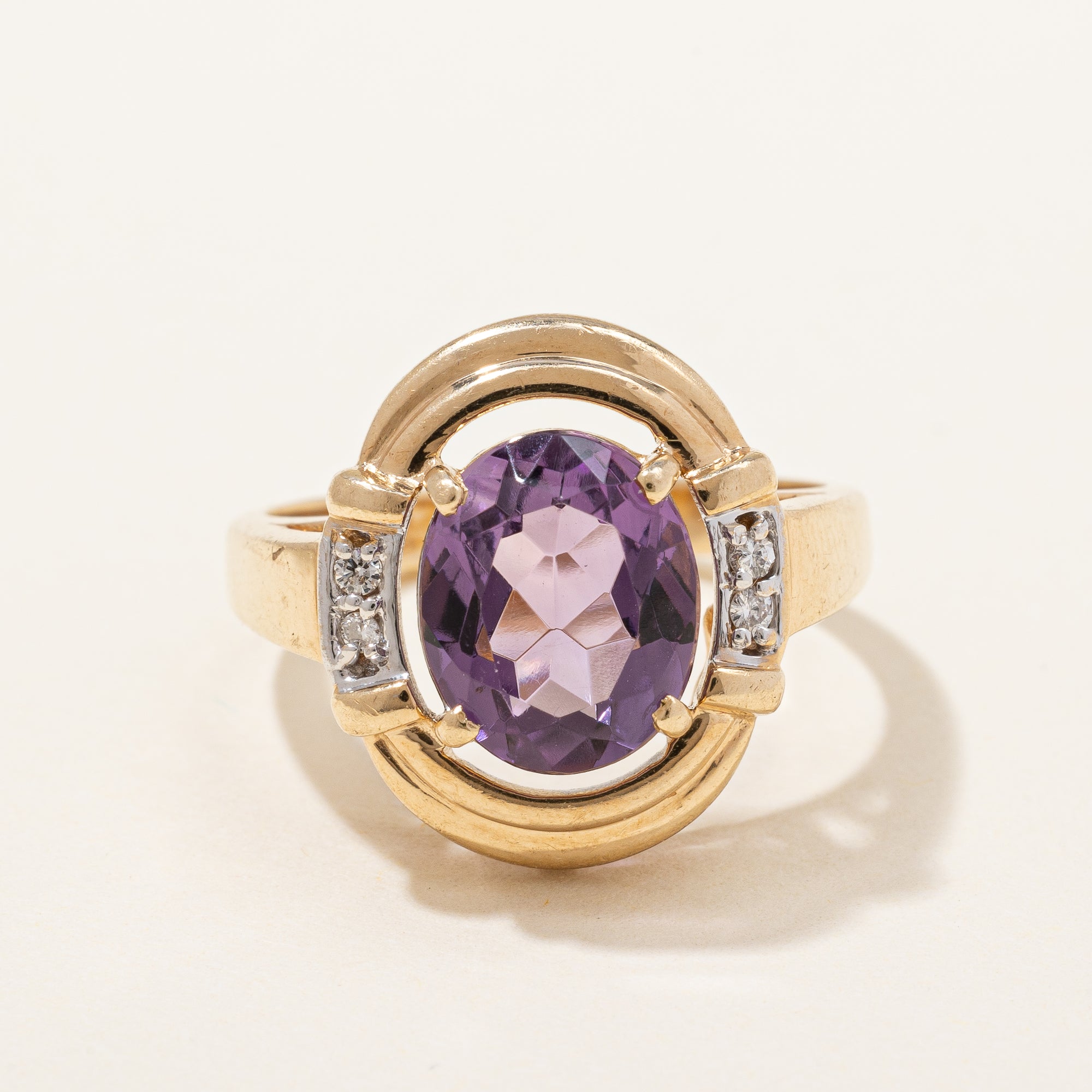 Amethyst & Diamond Cocktail Ring | 2.15ct, 0.04ctw | SZ 6.25 |