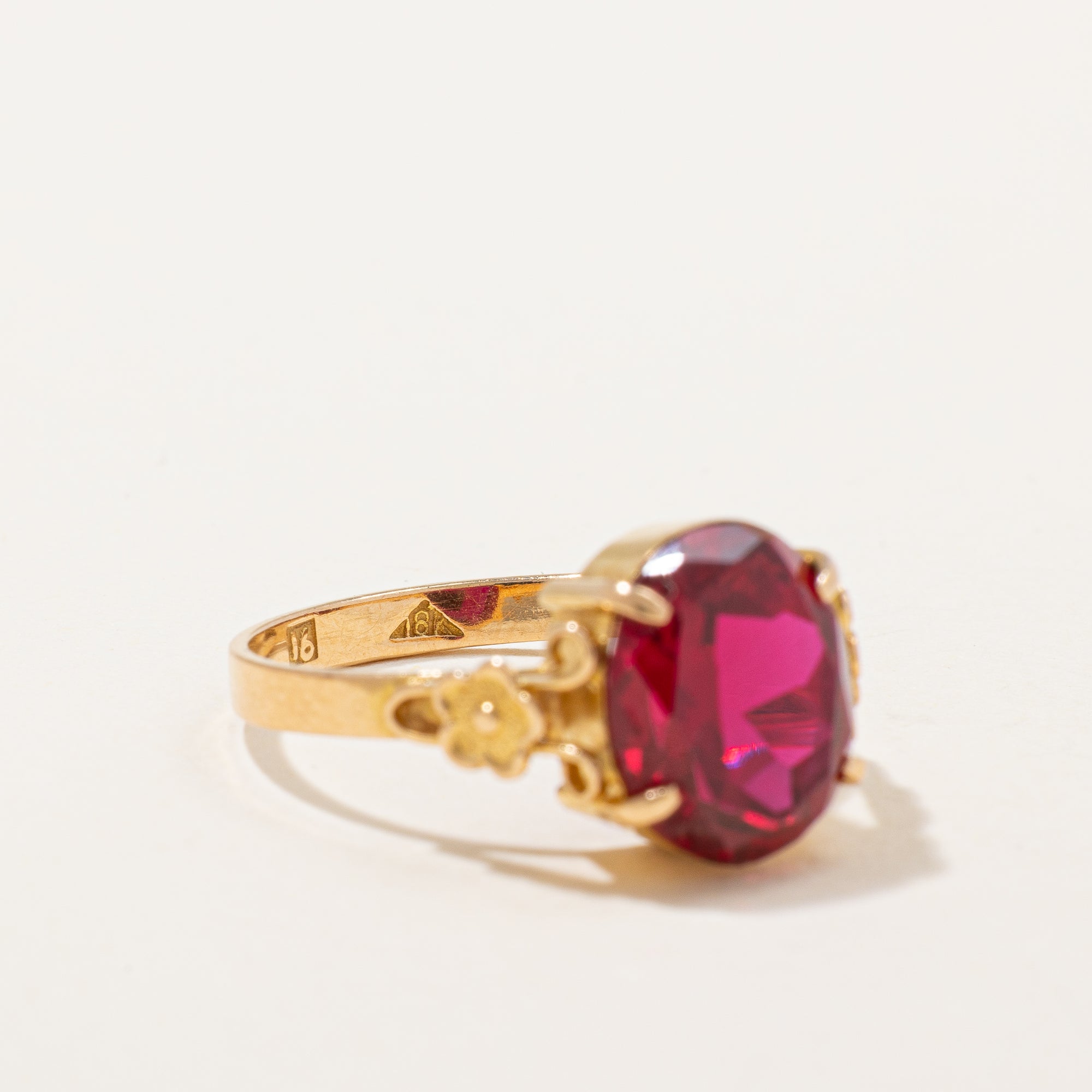 Synthetic Ruby Cocktail Ring | 4.25ct | SZ 6.75 |