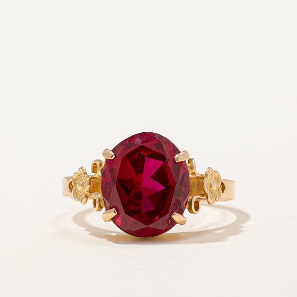 Synthetic Ruby Cocktail Ring | 4.25ct | SZ 6.75 |