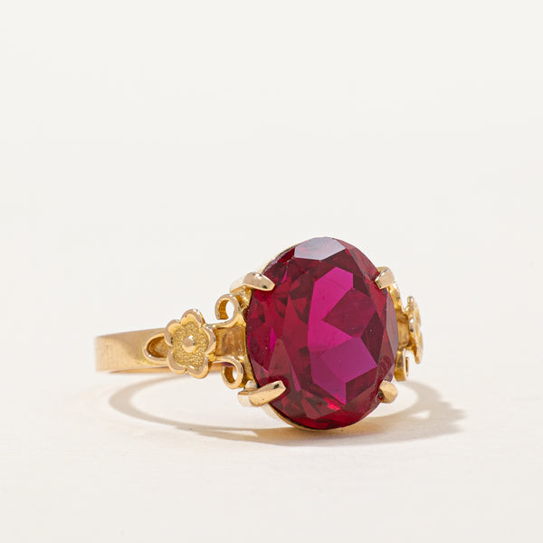 Synthetic Ruby Cocktail Ring | 4.25ct | SZ 6.75 |