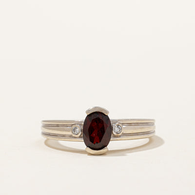 Garnet & Diamond Cocktail Ring | 0.90ct, 0.03ctw | SZ 6.75 |