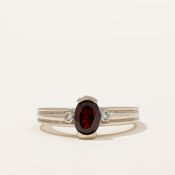 Garnet & Diamond Cocktail Ring | 0.90ct, 0.03ctw | SZ 6.75 |