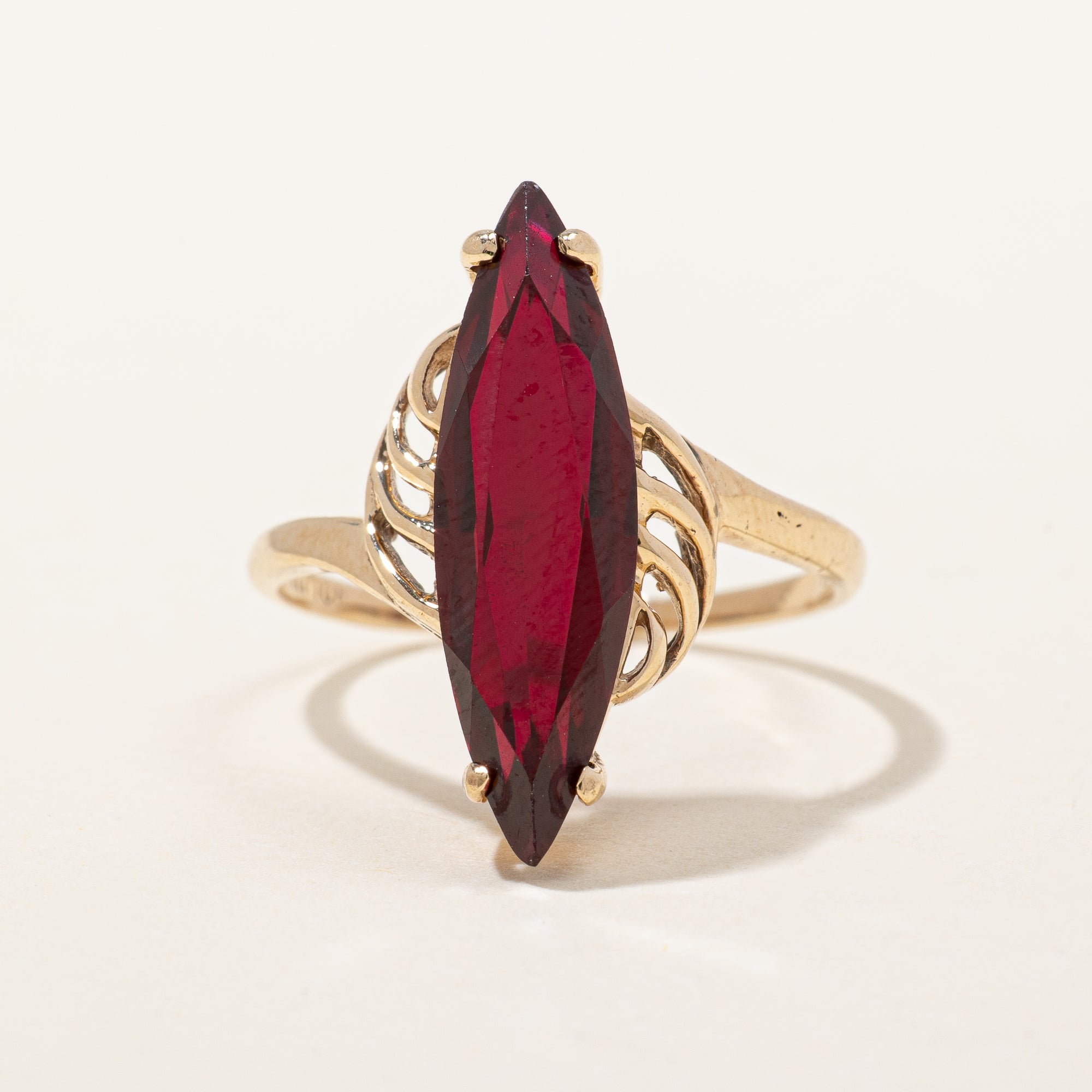 Synthetic Ruby Cocktail Ring | 3.10ct | SZ 6.25 |