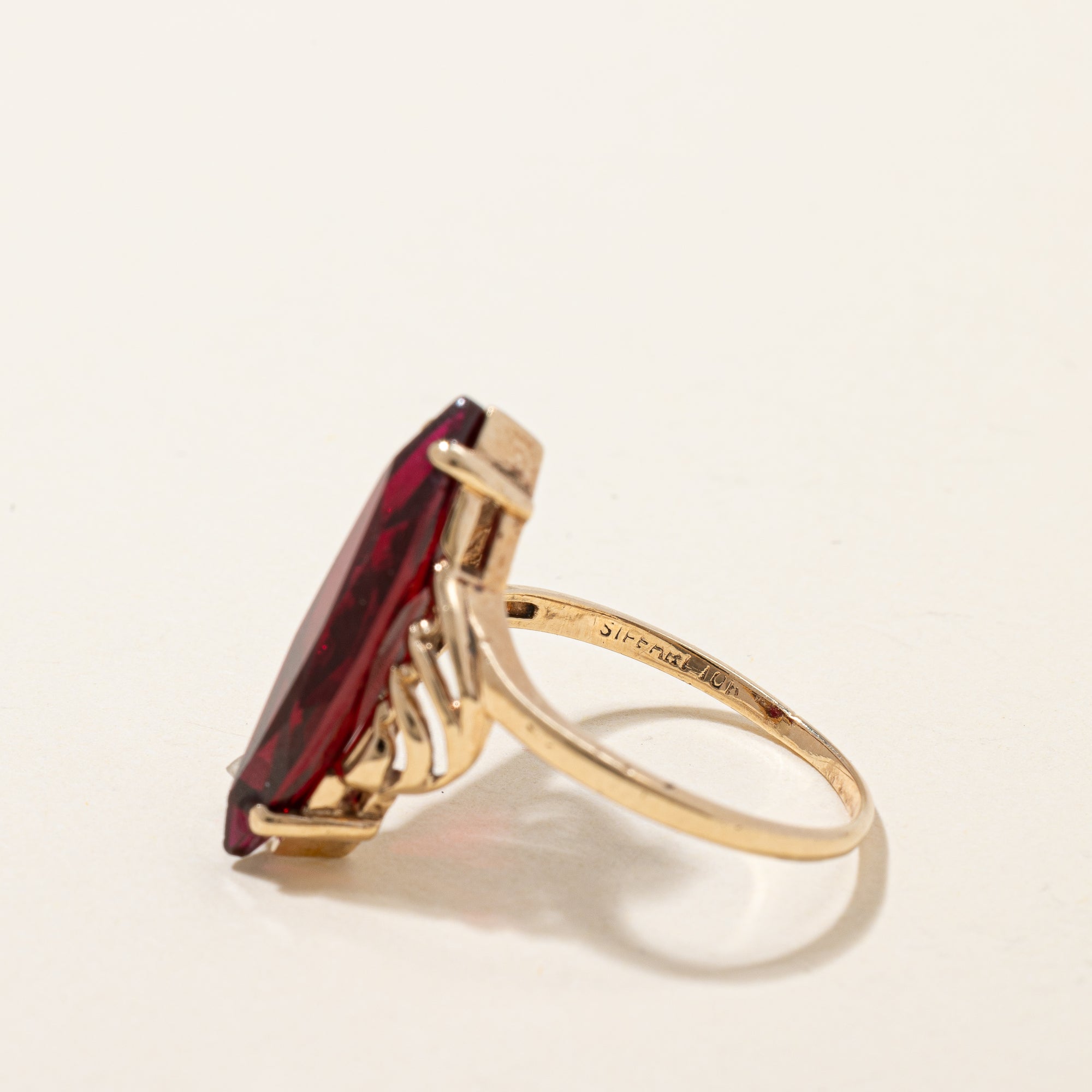 Synthetic Ruby Cocktail Ring | 3.10ct | SZ 6.25 |