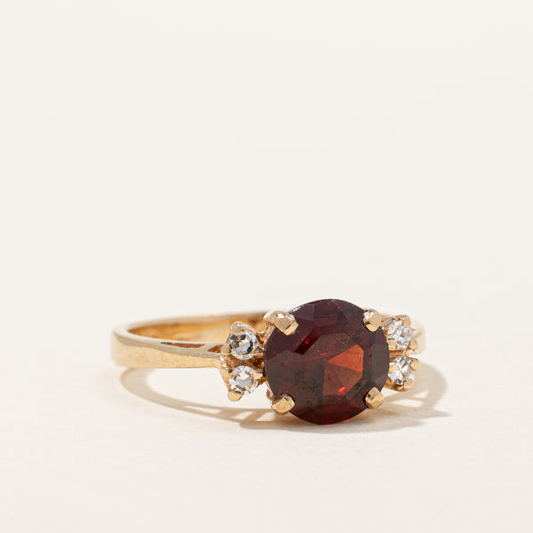 Garnet & Diamond Cocktail Ring | 1.30ct, 0.08ctw | SZ 4.5 |