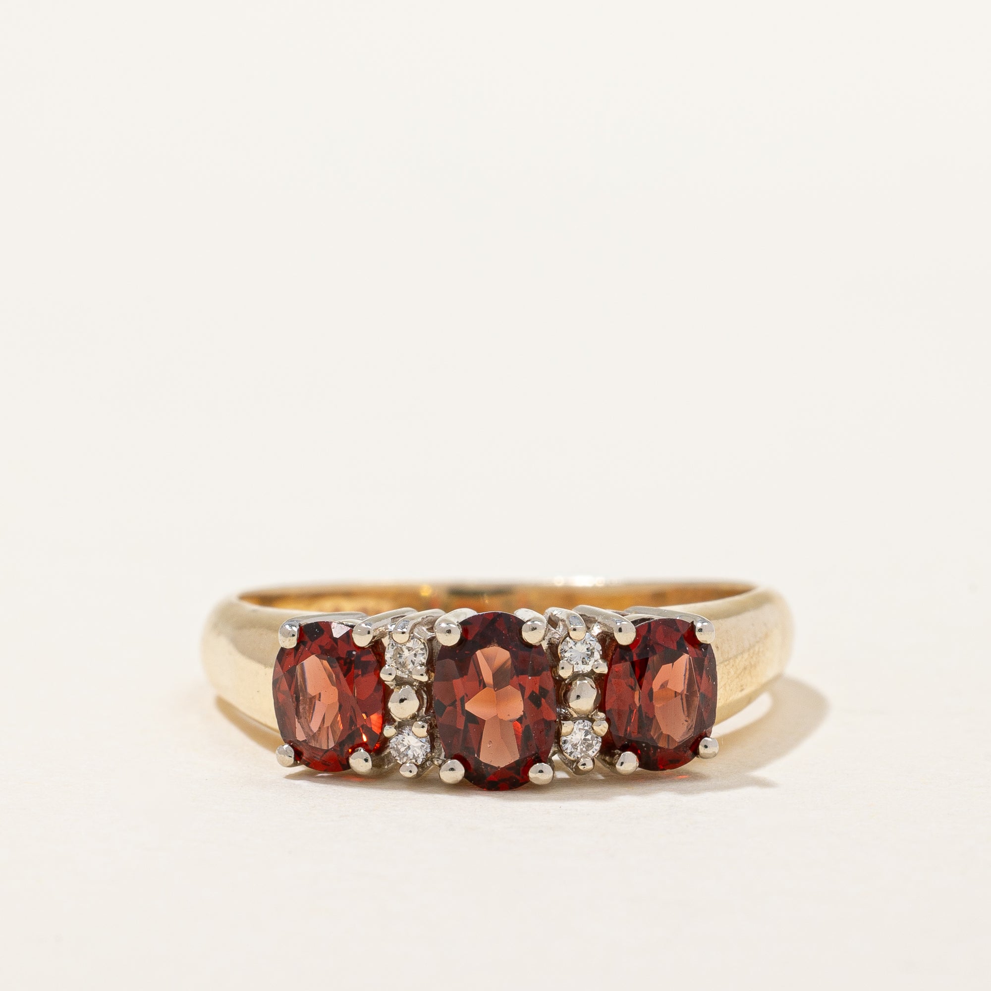 Garnet & Diamond Ring | 1.00ctw, 0.04ctw | SZ 7.5 |