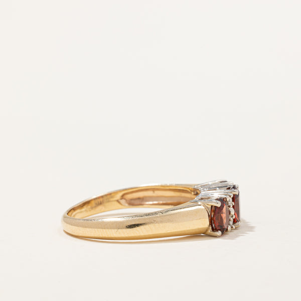 Garnet & Diamond Ring | 1.00ctw, 0.04ctw | SZ 7.5 |