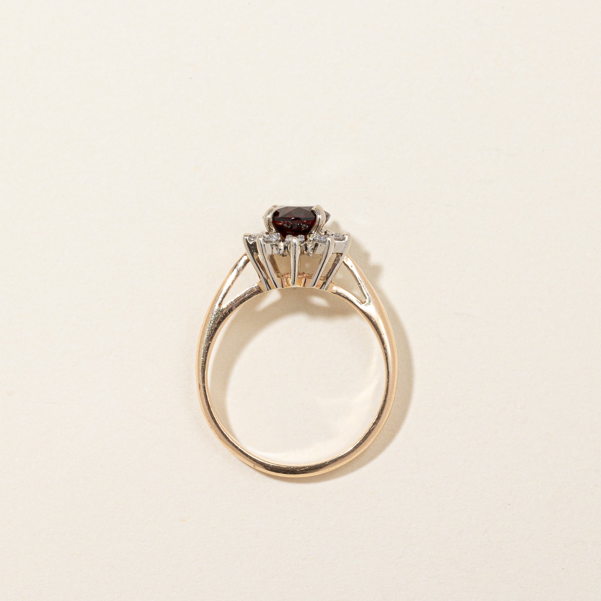 Garnet & Diamond Halo Ring | 1.38ct, 0.20ctw | SZ 5.25 |