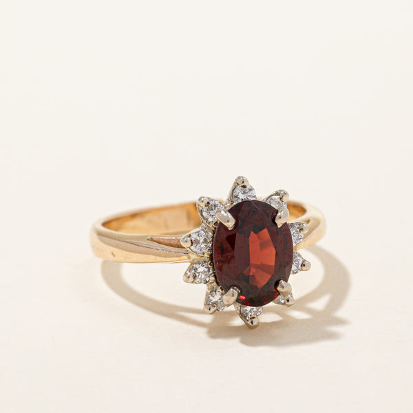 Garnet & Diamond Halo Ring | 1.38ct, 0.20ctw | SZ 5.25 |