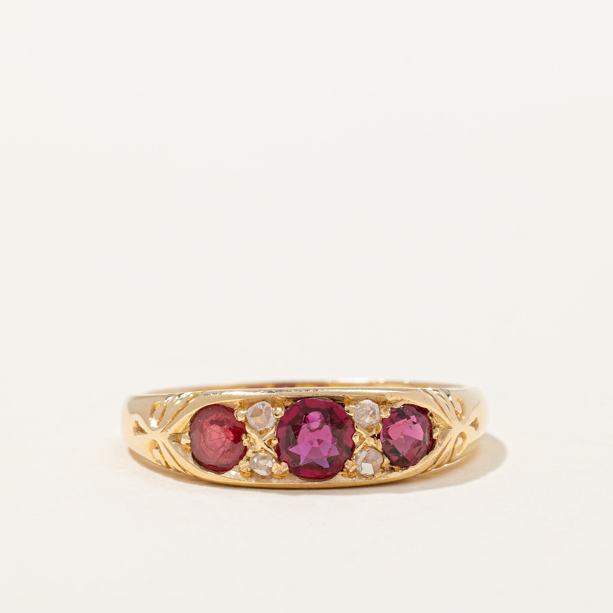 Victorian Era Ruby & Diamond Ring | 0.70ctw, 0.08ctw | SZ 7.25 |