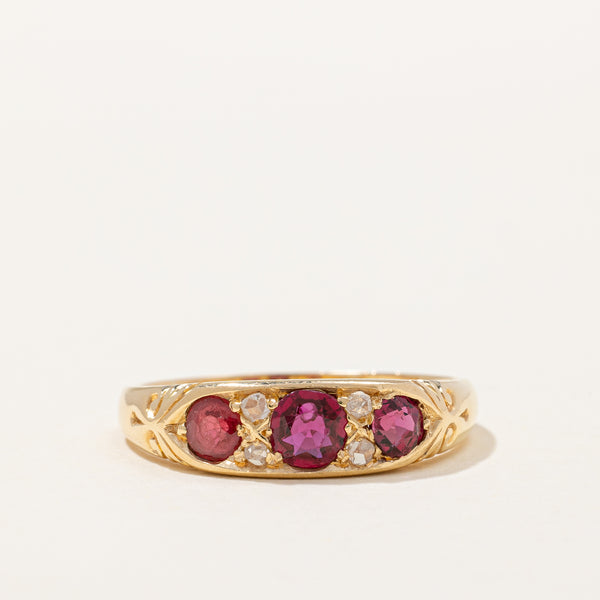 Victorian Era Ruby & Diamond Ring | 0.70ctw, 0.08ctw | SZ 7.25 |