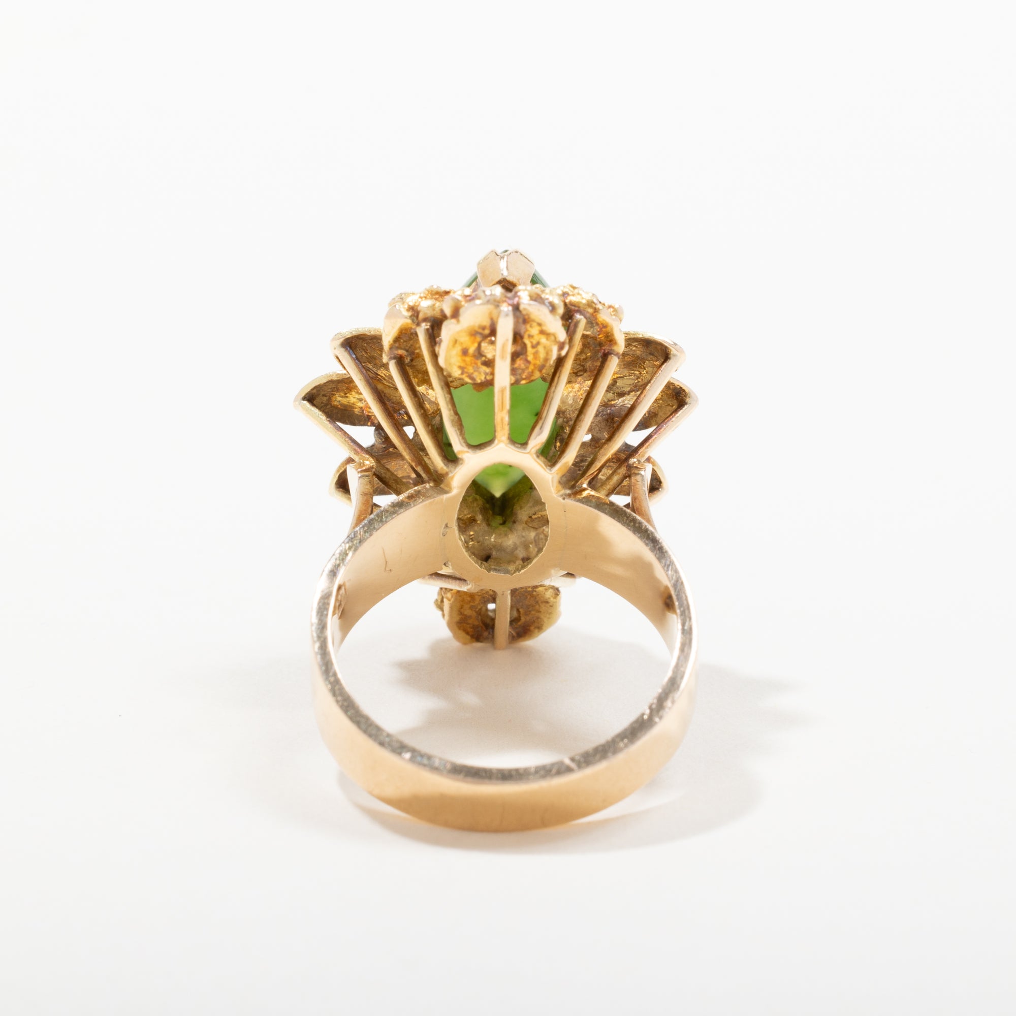 14k Yellow Gold Jade Solitaire Ring | Size 7