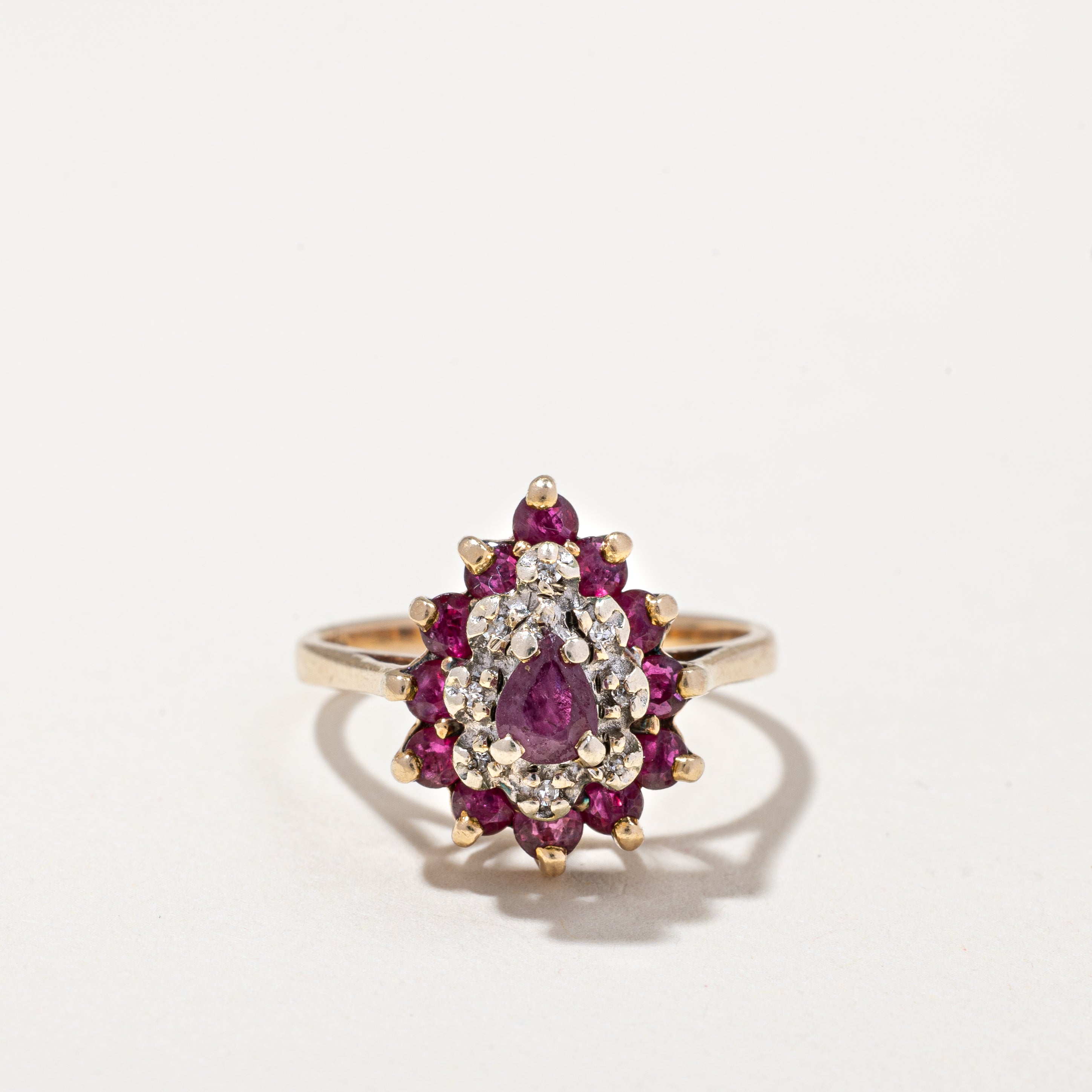 Ruby Diamond Cocktail Ring SZ