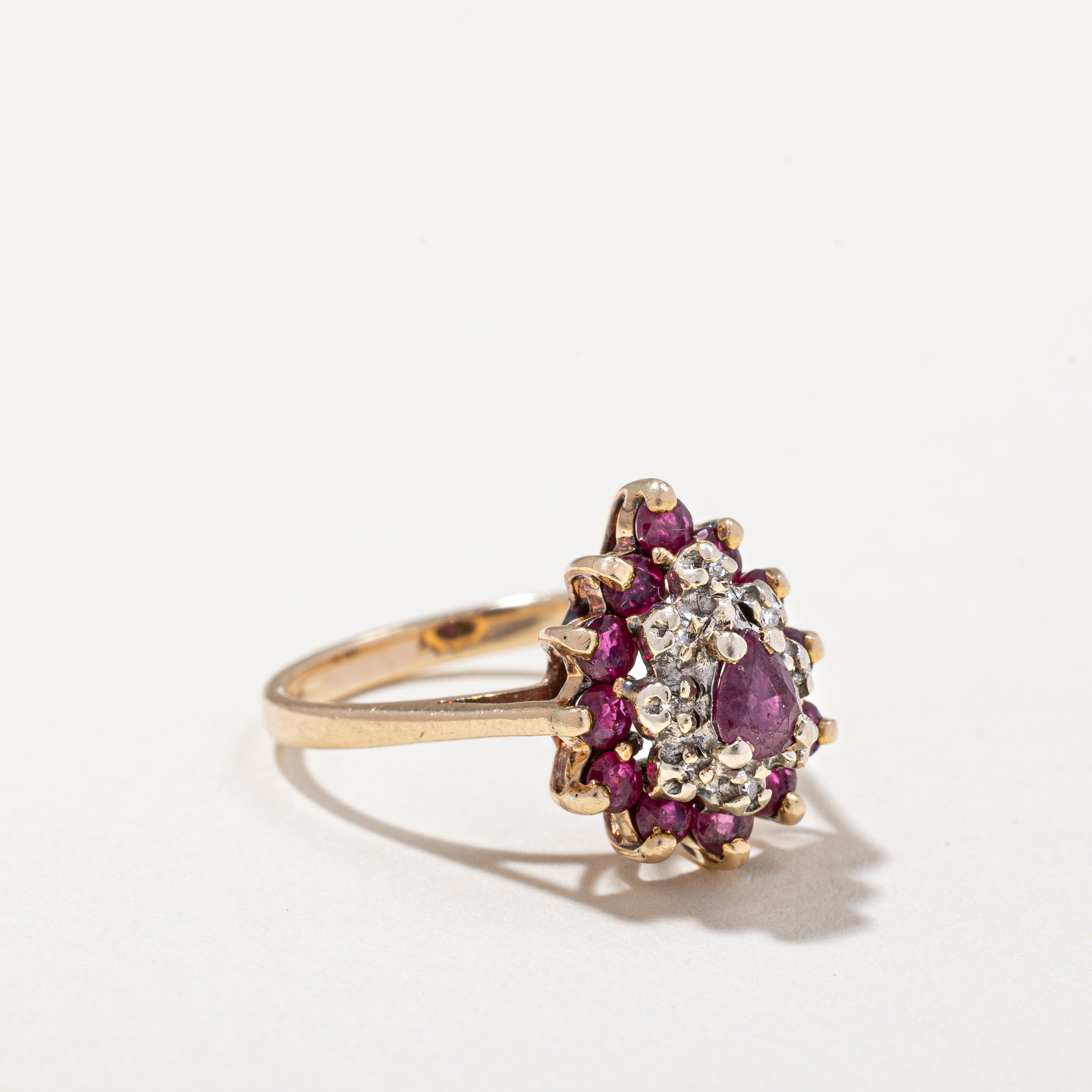 Ruby & Diamond Cocktail Ring | 1.00ctw, 0.02ctw | SZ 6.5 |
