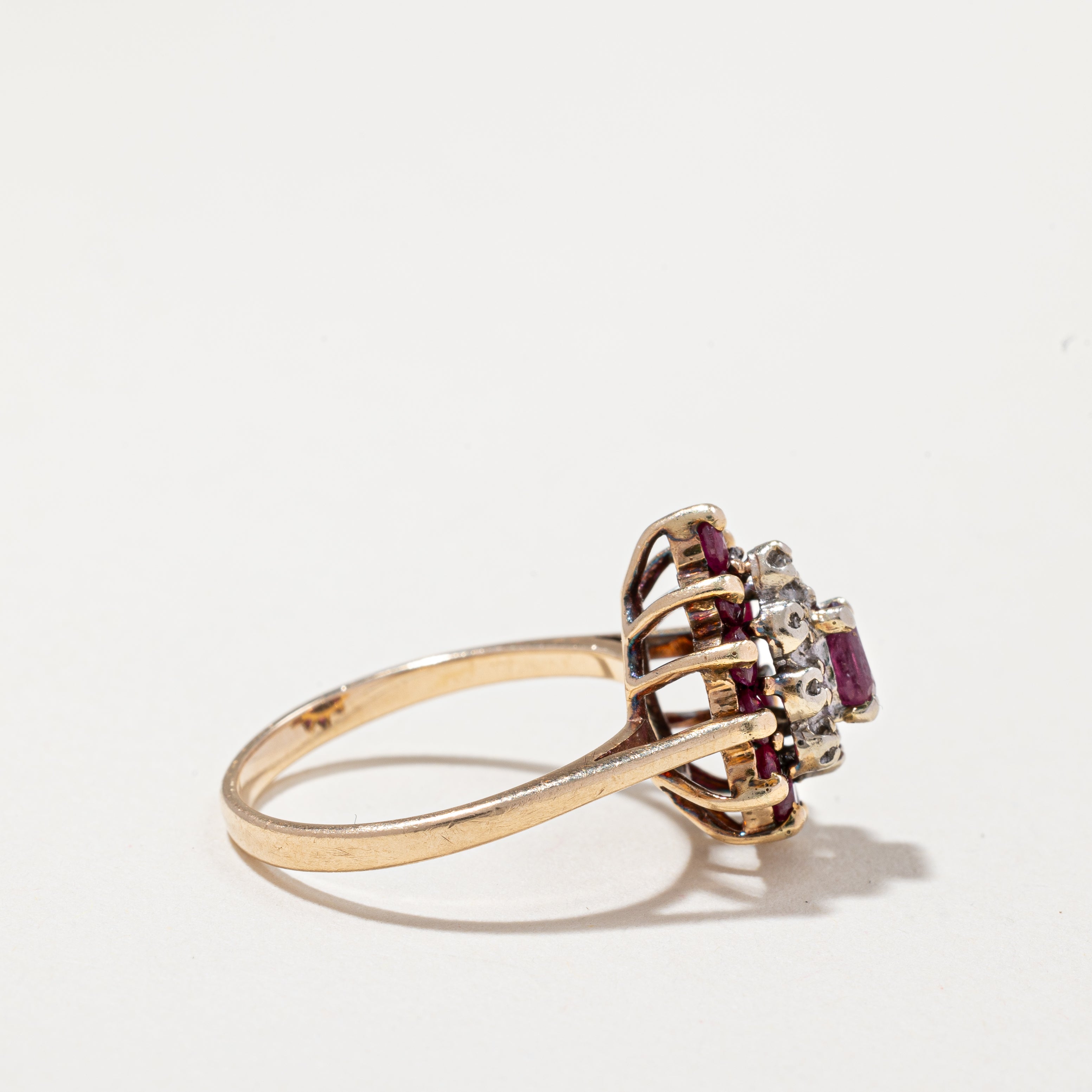 Ruby & Diamond Cocktail Ring | 1.00ctw, 0.02ctw | SZ 6.5 |