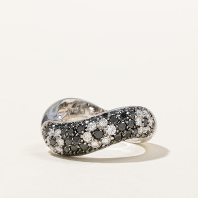 Black & White Diamond Floral Ring | 1.05ctw | SZ 5.75 |