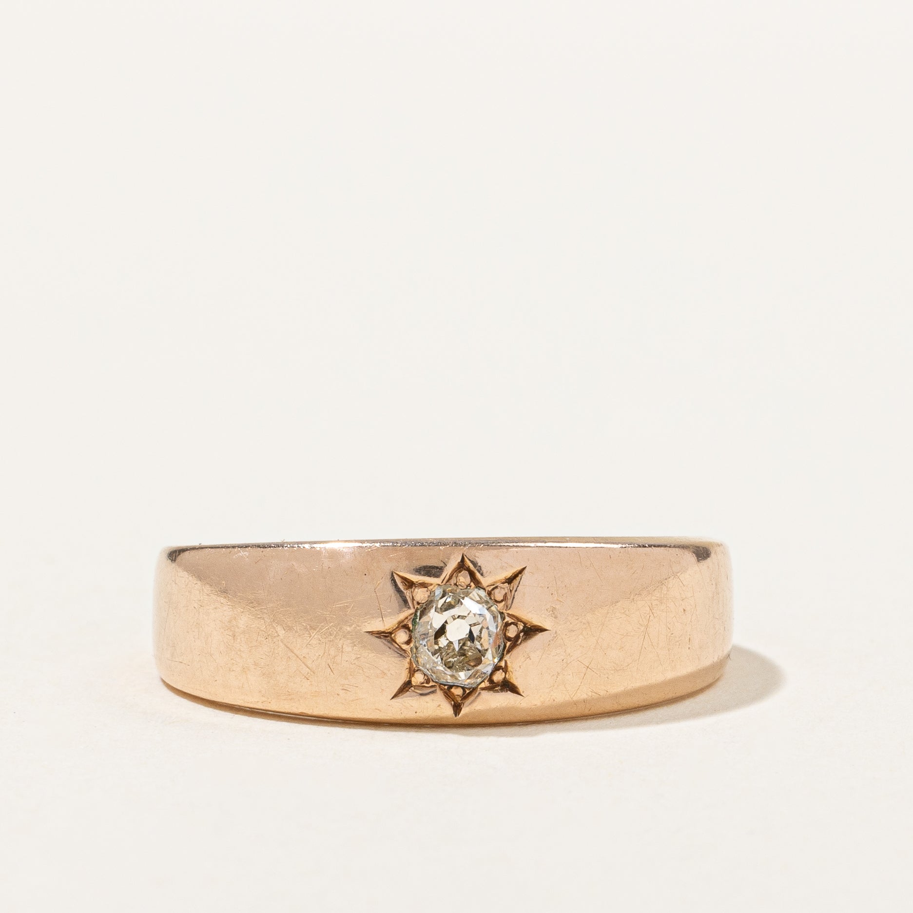 Bague étoile en diamant taille ancienne | 0,23 ct | Taille 7,25 | 