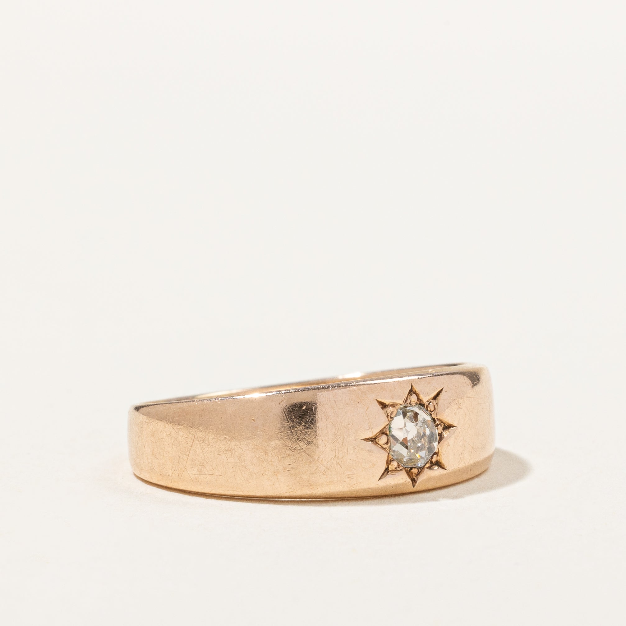 Bague étoile en diamant taille ancienne | 0,23 ct | Taille 7,25 | 