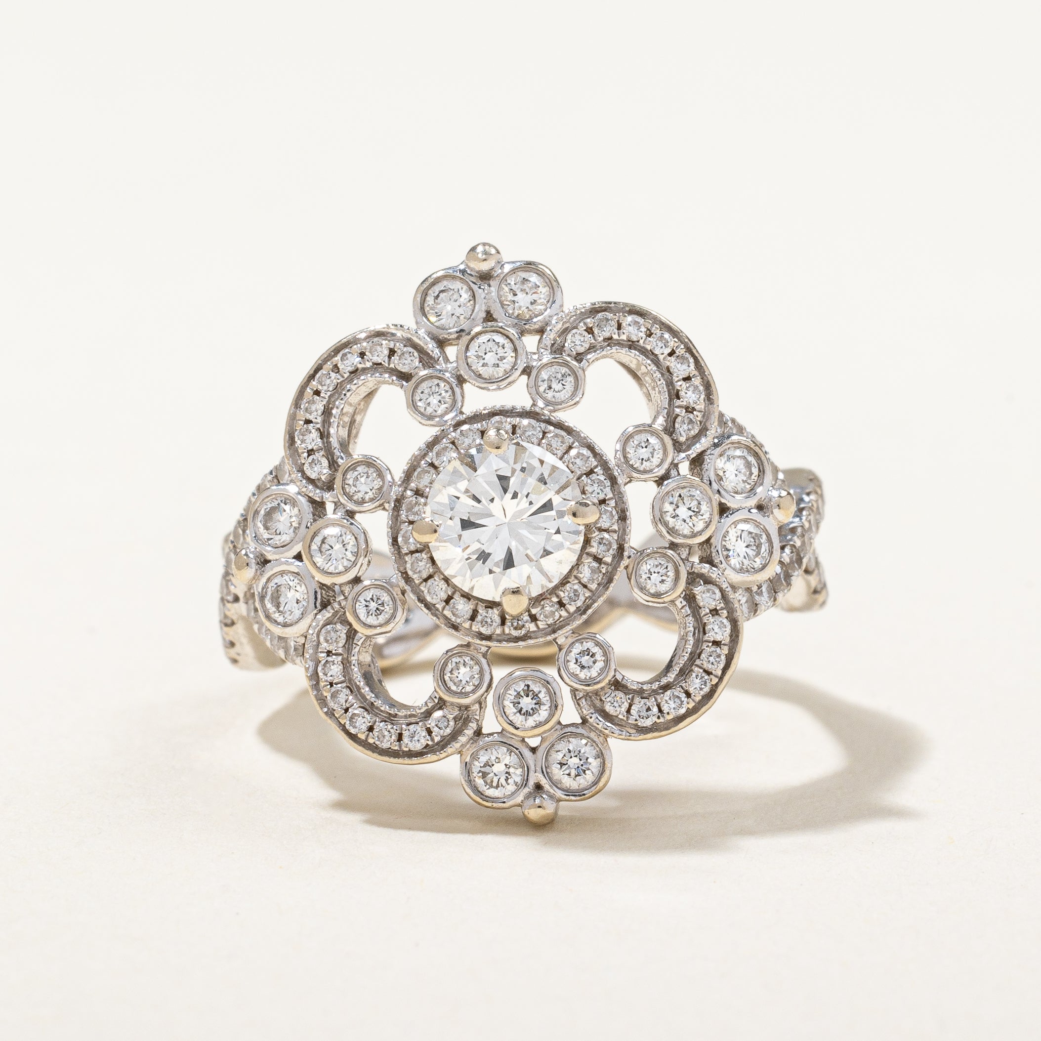 Bague en diamant certifiée GIA | 1,09 ct | Taille 5,5 | 