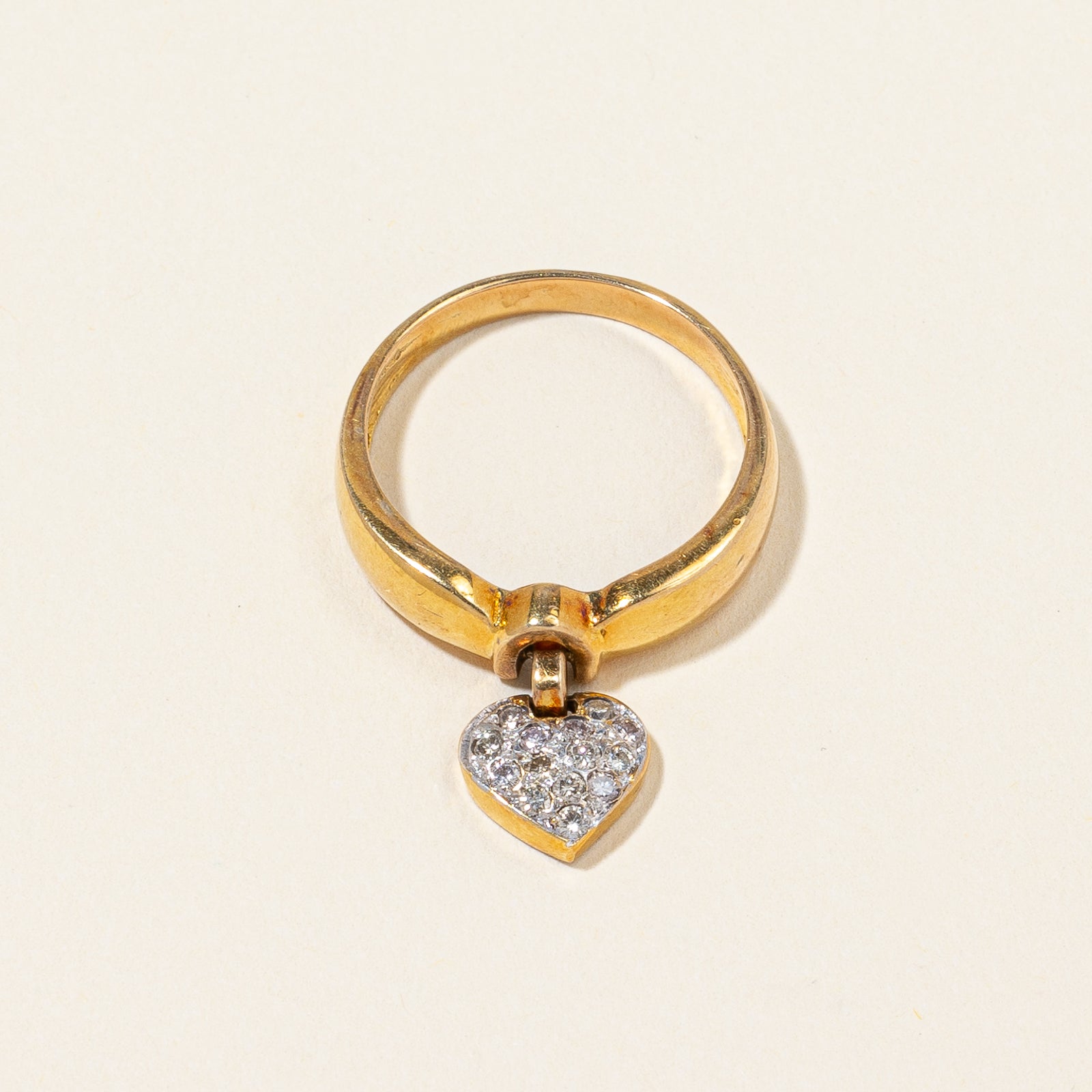 Diamond Heart Charm Ring | 0.20ctw | SZ 6.75 |