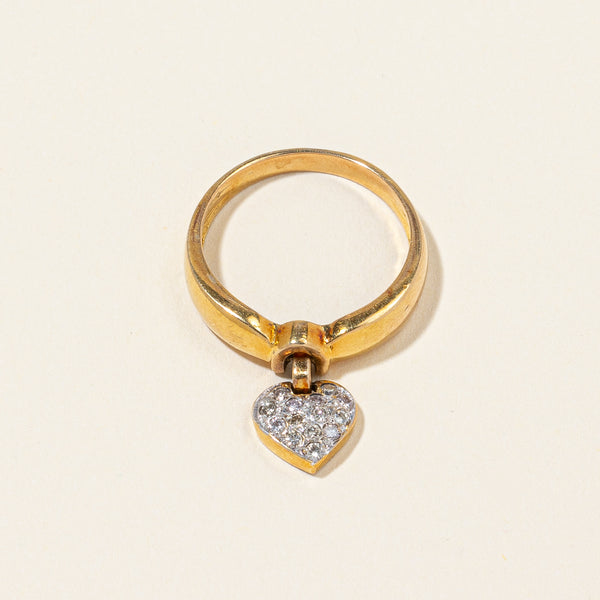 Diamond Heart Charm Ring | 0.20ctw | SZ 6.75 |