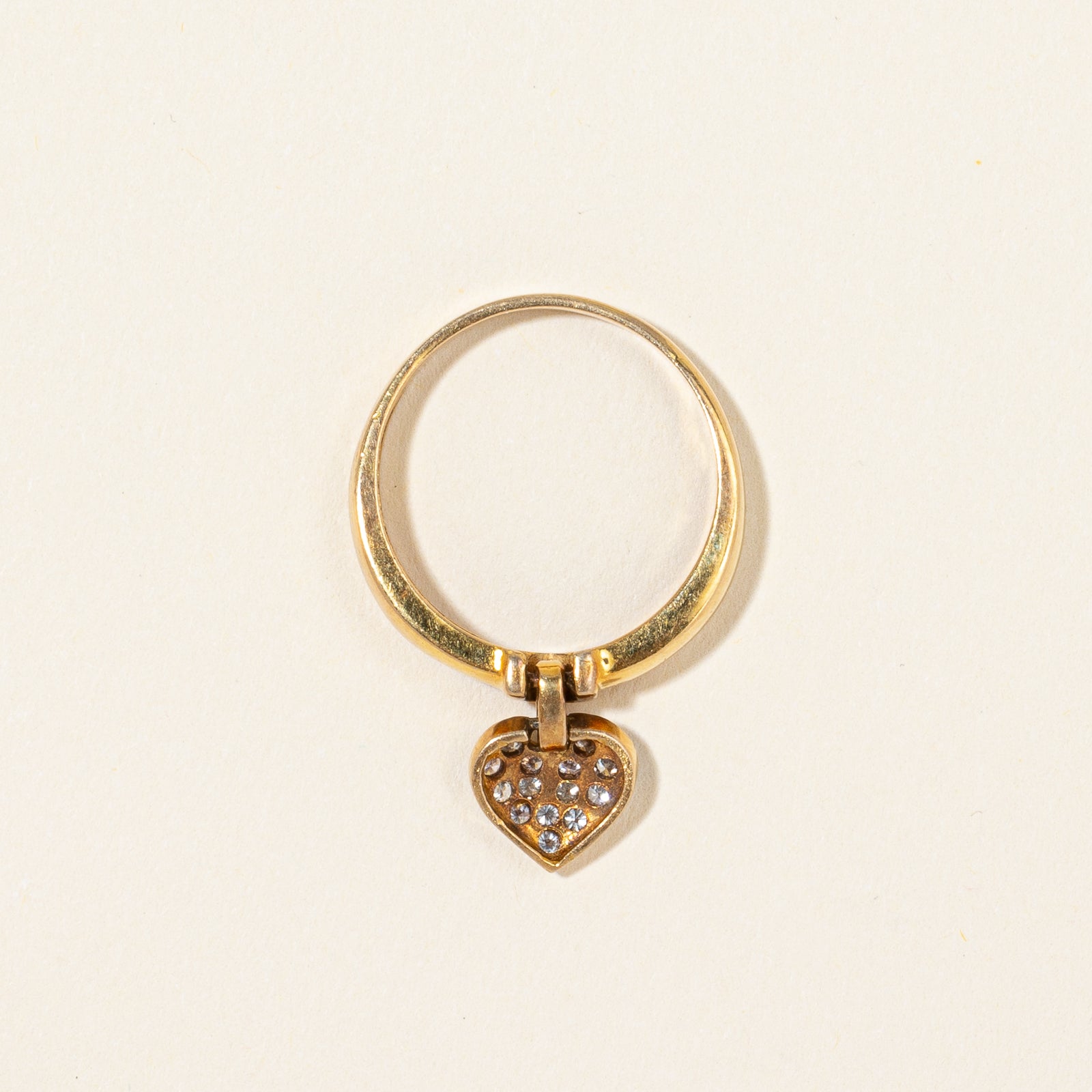 Diamond Heart Charm Ring | 0.20ctw | SZ 6.75 |