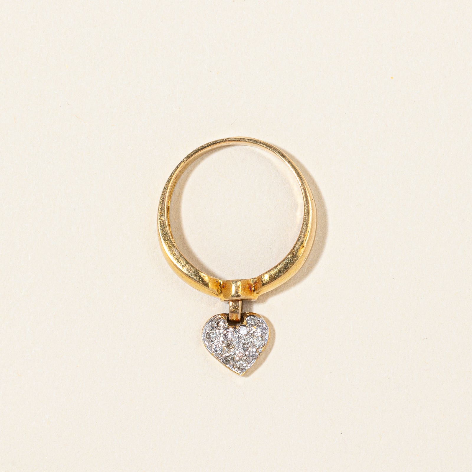 Diamond Heart Charm Ring | 0.20ctw | SZ 6.75 |