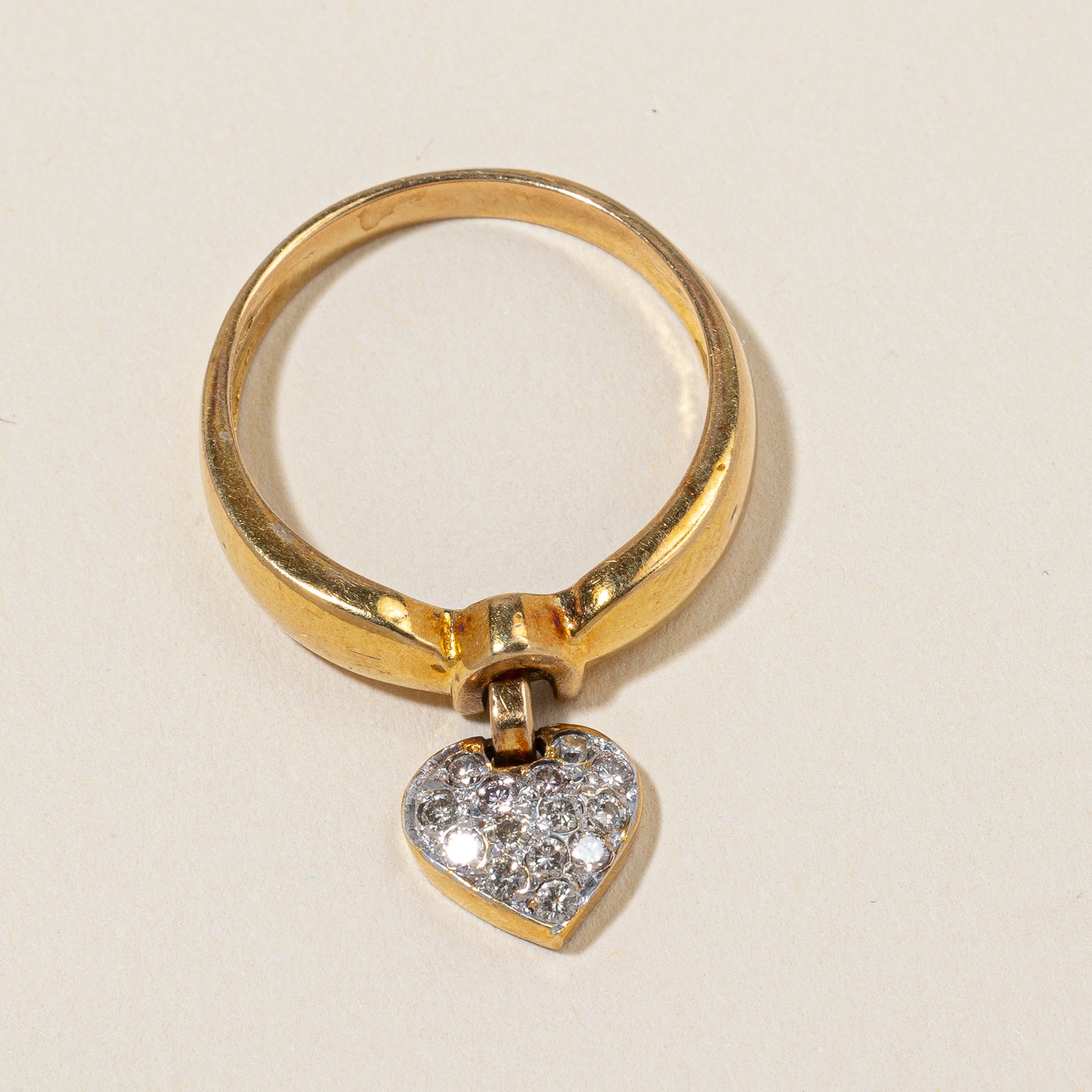 Diamond Heart Charm Ring | 0.20ctw | SZ 6.75 |