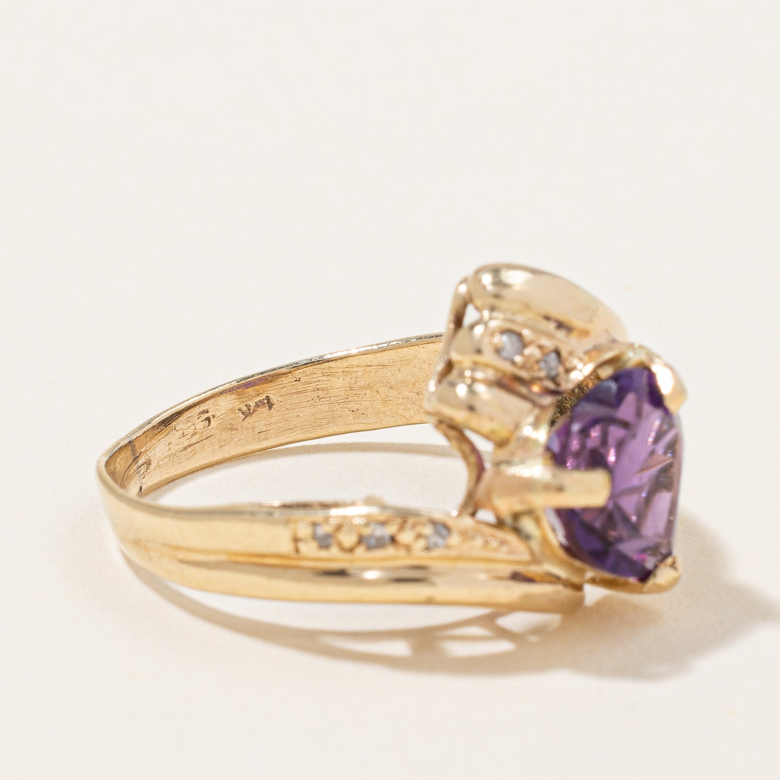 Heart Cut Amethyst & Sapphire Ring | 0.92ct, 0.01ctw | SZ 5.25 |