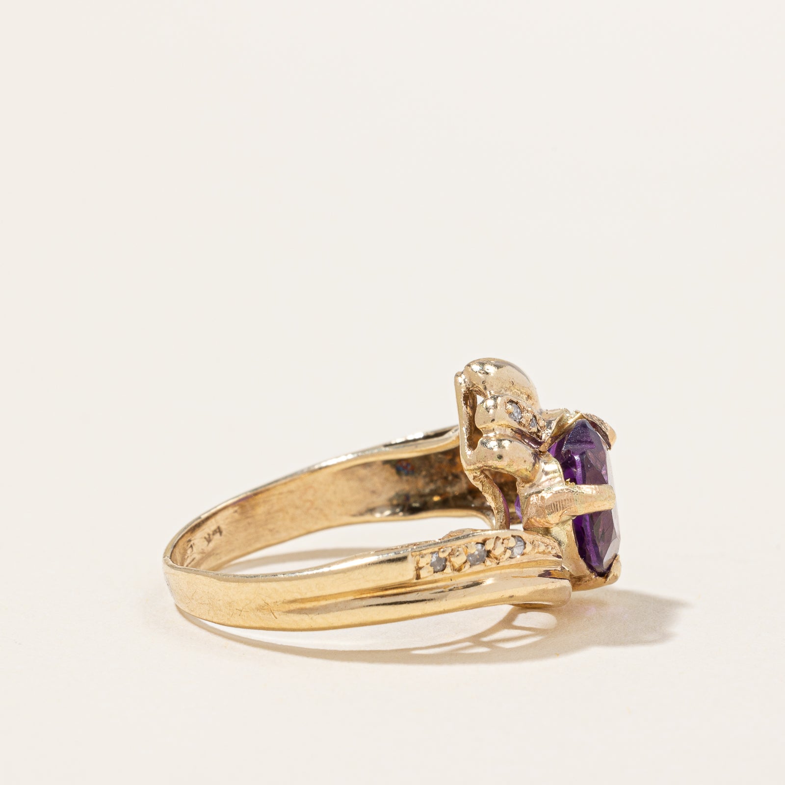 Heart Cut Amethyst & Sapphire Ring | 0.92ct, 0.01ctw | SZ 5.25 |