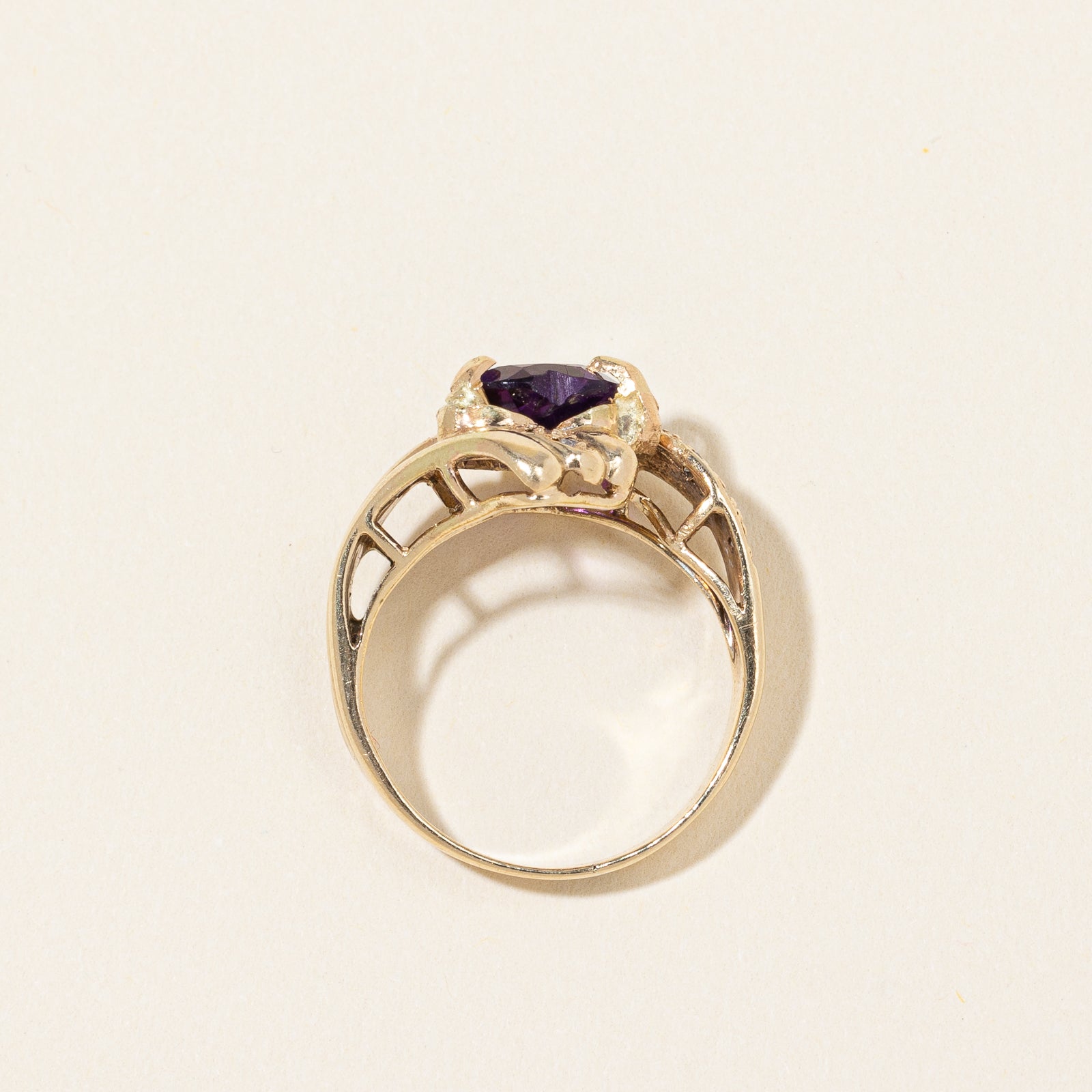 Heart Cut Amethyst & Sapphire Ring | 0.92ct, 0.01ctw | SZ 5.25 |