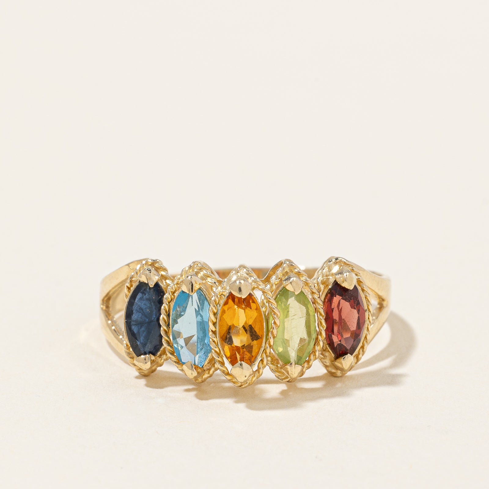 Marquise Cut Multi Gemstone Ring | 1.32ctw | SZ 8.75 |