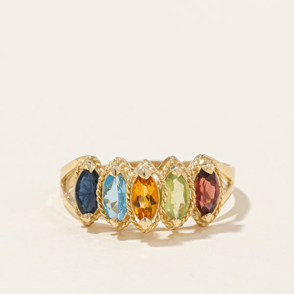 Marquise Cut Multi Gemstone Ring | 1.32ctw | SZ 8.75 |