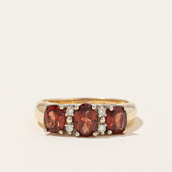 Garnet & Diamond Ring | 1.00ct, 0.04ctw | SZ 5 |