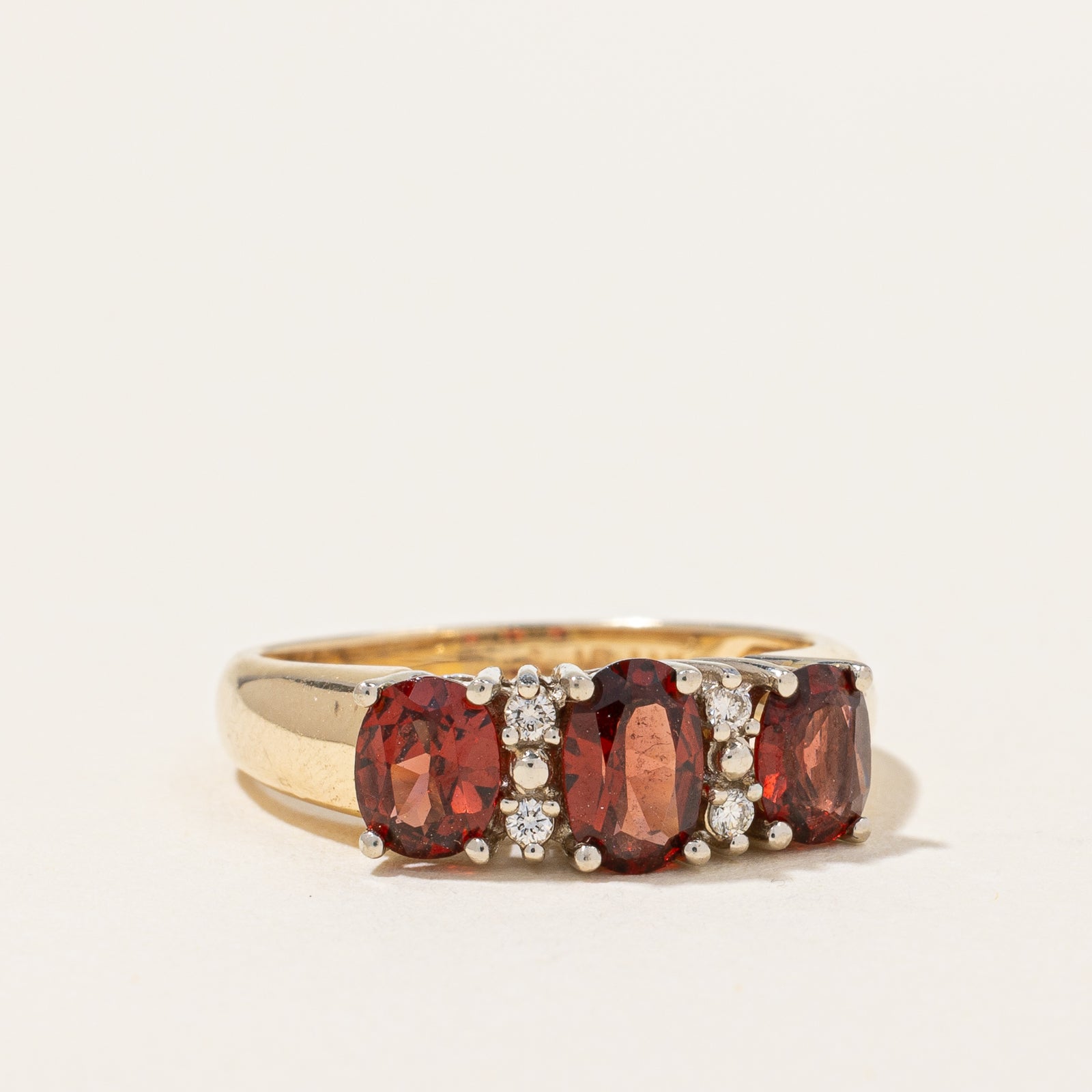 Garnet & Diamond Ring | 1.00ct, 0.04ctw | SZ 5 |